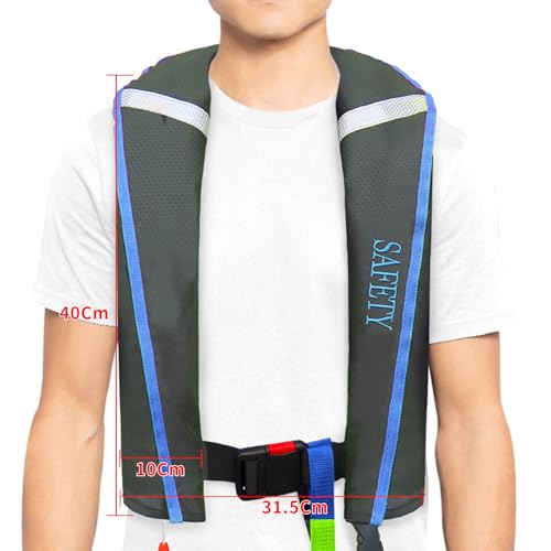 Manual Inflatable Life Jacket|Life Vest for Adults|PFD Low Profile|Supports up to 330 lbs