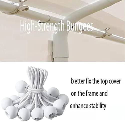 10'x20' Carport Replacement Top Canopy Cover for Car Garage Shelter Tent Party Tent with Ball Bungees White (Only Top Cove...