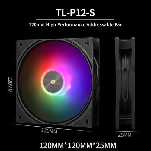 Thermalright Assassin X 120R Digital ARGB Black CPU Cooler, Digital Screen Top Cover, TL-P12-S PWM Quiet Fan CPU Air Coole...