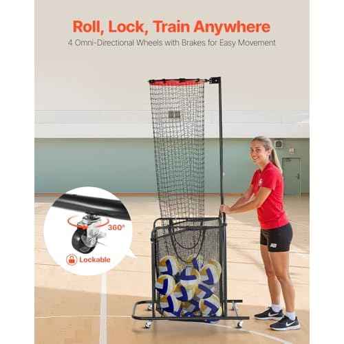 VEVOR Volleyball Training Net System,8 * 11/12 * 11ft/Pitching Practice/Spiking Practice/14 Net,Portable Net Station, Easy Setup Indoor Outdoor Target Net for Serving Spiking Setting