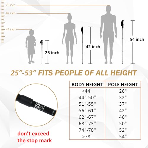 Hiking Poles - AYAMAYA Telescopic Collapsible Trekking Poles with Quick Twist Lock System - Lightweight Aluminum Alloy Tel...