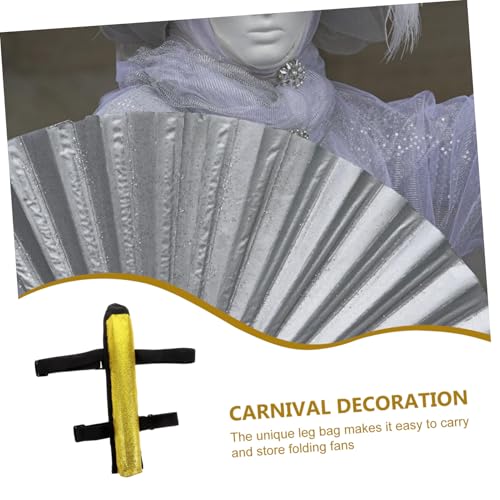 Unomor Festival Ready Handheld Fan Pouch Rave Essentials for Concerts and Events Leg Strap for Easy Carrying for Kung Fu a...