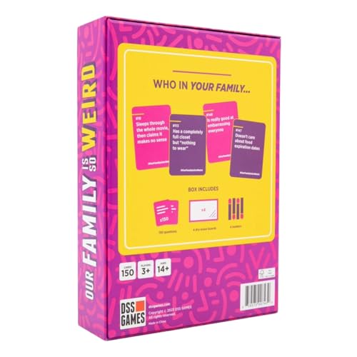 DSS Games Our Family is So Weird - A Fun Family Party Card Game to Decide Who’s Most Likely to Idea for Kids, Adults & Groups | Great for Conversation Starters, Family Game Night