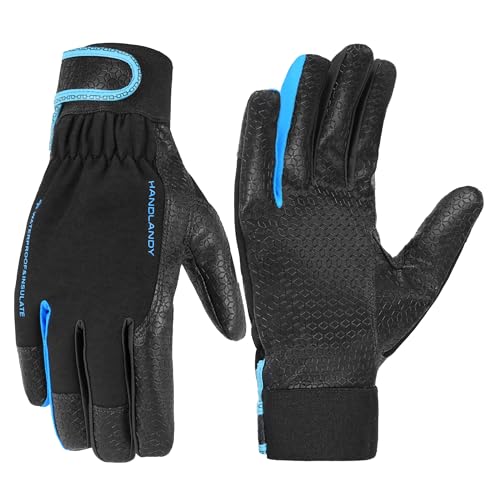 HANDLANDY Insulated Work Gloves, Thermal Winter Gloves Waterproof for Men Women