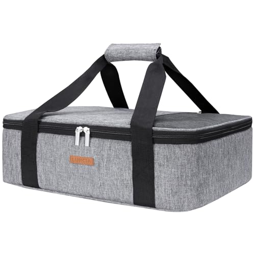 LUNCIA Insulated Casserole Carrier for Hot or Cold Food, Lasagna Lugger Tote for Potluck Parties/Picnic/Cookouts, Fits 9"x...