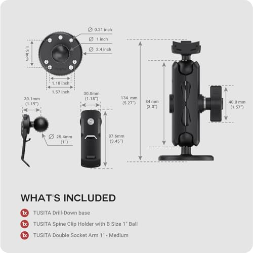 TUSITA Drill-Down Mount with Spine Clip Holder Compatible with Garmin Handheld GPS