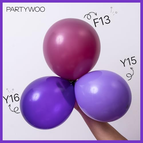 PartyWoo Dark Purple Star Balloons 110pcs Different Sizes 18 12 10 5 Inch Pack 22 Inch Purple Spike Star Explosion Foil My...