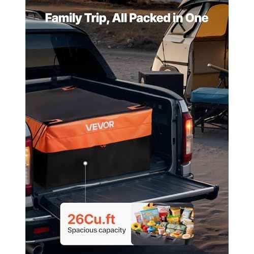 VEVOR Truck Bed Cargo Bag, Waterproof 840D PVC, 51.18 x 40.16 x 21.85 in (26 Cubic Feet), Heavy Duty Cargo Bag for Truck Bed with 4 Bungee Cords with Hooks, Fits a Variety of SUV and Pickup Trucks