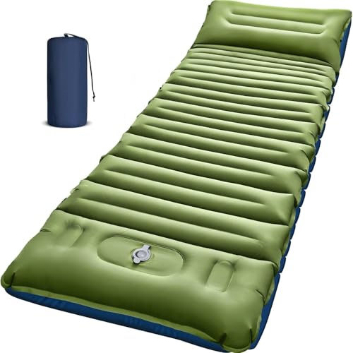 Myxslop Camping Sleeping Pad, Thick 5 Inch Camping Mat with Pillow Built-in Foot Pump Ultralight Inflatable Sleeping Pads ...