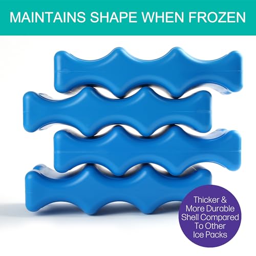 Ice Pack for Coolers, Breastmilk Bottle Storage, Lunch Box, Insulated Contoured Freezer Pack, Long Lasting Reusable Cool P...