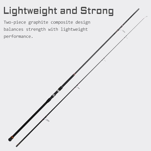 LITTMA All Rounder Graphite Composite Surf Fishing Rod - Lightweight and Durable 2-Piece Design - Ergonomic M/MH Spinning ...
