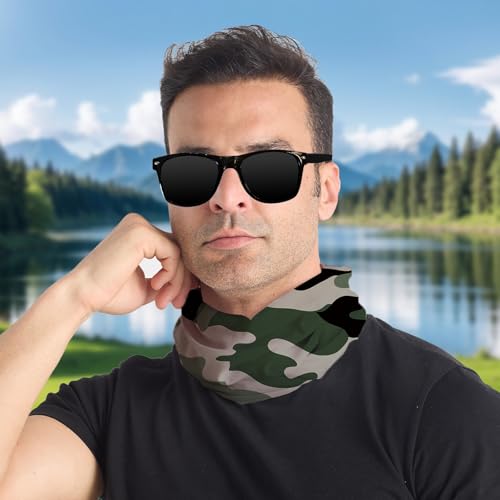 Camo Neck Gaiter Multifunctional Outdoor Face and Neck Cover for Hiking and Cycling
