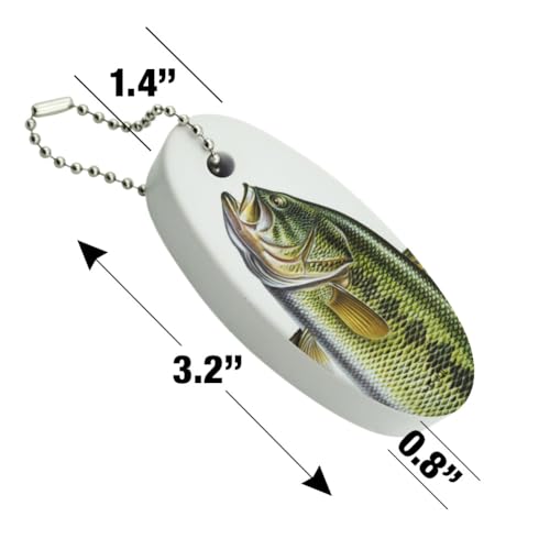 GRAPHICS & MORE Largemouth Bass 2 Floating Keychain Oval Foam Fishing Boat Buoy Key Float