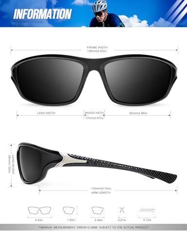 Polarized Sunglasses Men Sports Mens Sunglasses Outdoors for Cycling Driving 3 Pack