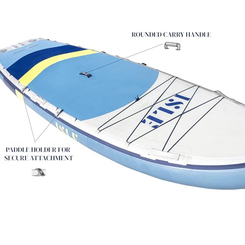 ISLE Megalodon Inflatable Stand Up Paddle Board & iSUP Bundle Accessory Pack - Up to 1,050 lbs Capacity — Durable, Lightwe...