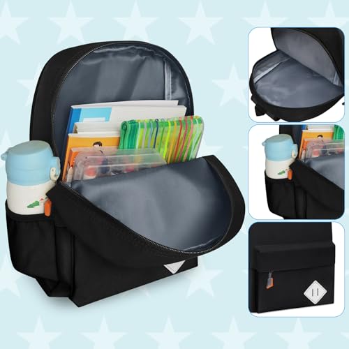 Little Kids Backpack for Girls Boys - Toddler Preschool Backpack School Bag Cute Kindergarten Backpack for Aged 3-6, Black