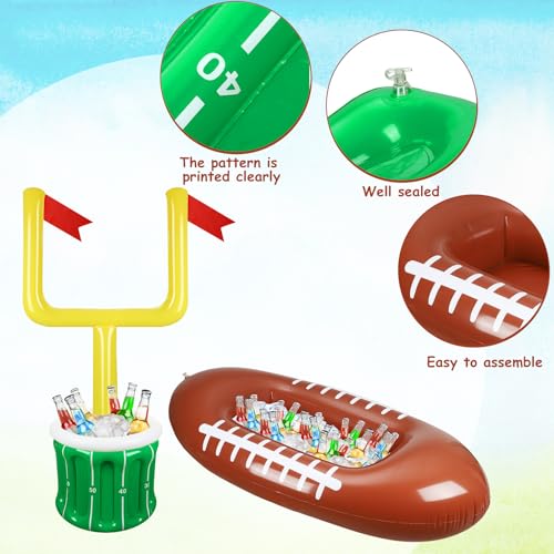 Zhanmai 2 Pcs Inflatable Football Drink Cooler Football Party Supplies Inflatable Cooler for Sports Party Favor Decorations