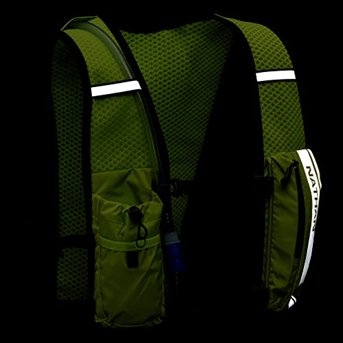Nathan Hypernight QuickStart 2.0 4 Liter Hydration Pack w/ 1.5L Bladder, Reflective to Be Seen at Night, Front Water Bottl...