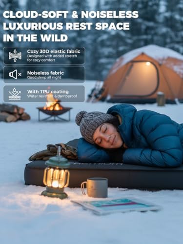 KingCamp PREMIUM SINGLE Self Inflating Sleeping Pad, 7.5 R-Value Air & Foam Camping Mattress, 3" Thick Insulated Sleeping ...
