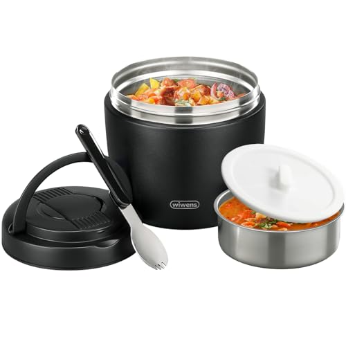 wiwens Thermo Food Jar for Hot Food Adults 32OZ Soup Thermo Lunch Containers Wide Mouth Vacuum Insulated Stainless Steel L...