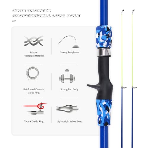 LEOFISHING Portable Kids Fishing Rod Set 2Pack Telescopic Fishing Poles for Boys and Girls Fishing Rod and Reel Combos wit...