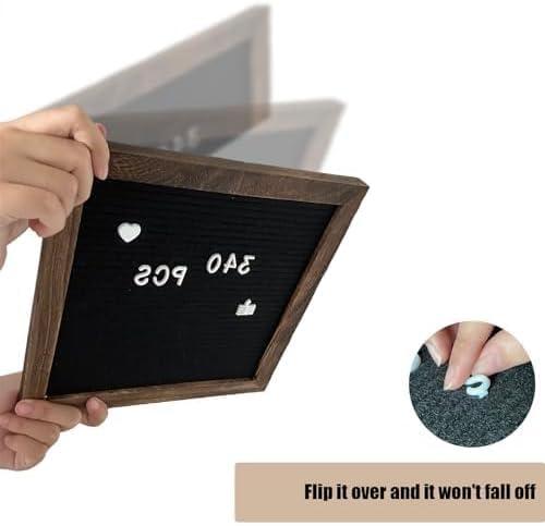 Felt Letter Board 10x10" – 340 Letters, Numbers & Symbols, Wall Mount or Stand Display, Changeable Message Board for Quote...