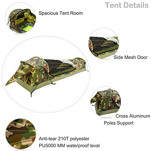 GEERTOP Ultralight Single Person Bivy Tent for Camp Waterproof 1 Man Tent for Camping Hiking Backpacking Hunting Outdoor S...