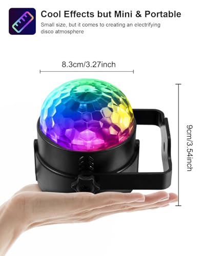 Luditek Sound Activated Party Lights with Remote DJ Lighting, Disco Ball Strobe Stage Light for Home Room Dance Parties Bi...
