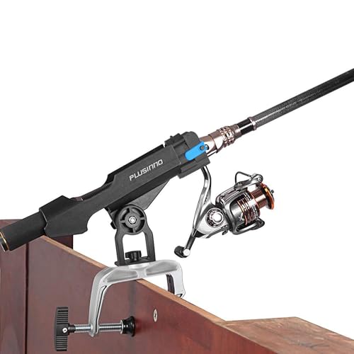 PLUSINNO Fishing Boat Rods Holder Large Clamp Opening 360 Degree Adjustable Fishing Rod Racks Folding Holder
