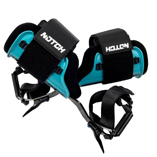 Notch Steel Climbers Ergonomic Gaffs 20+ Cuff Adjustment Points, Stirrup Grip Pad, Dual Foot Strap Assembly, Redesigned Cu...