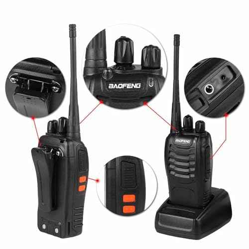 BAOFENG BF-888S Walkie Talkies for Adults Rechargeable Long Range 16 Channel Professional Walky Talky and Security Headphones Flashlight Li-ion Battery and Charger (10 Pack)