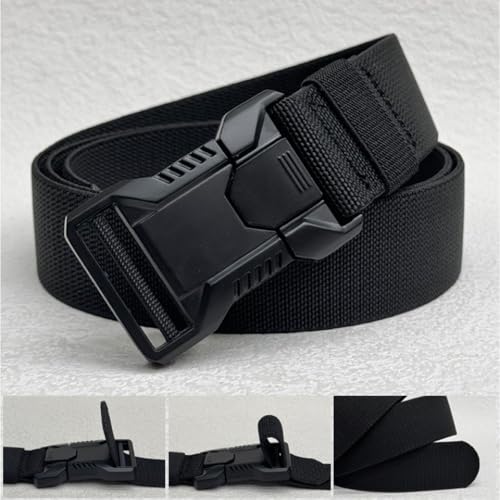 Stretch Tactical Belt for Men, Military Work Rigger Hiking 1.5" Elastic Nylon Web Ratchet Quick Release Belt
