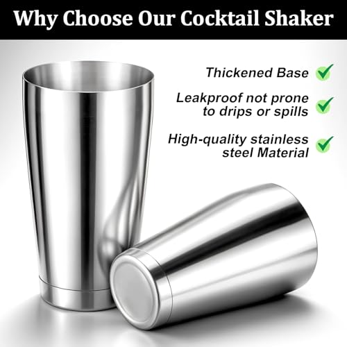 Giantree 6 Pcs Cocktail Shakers, Professional Boston Bar Shaker Set, Stainless Steel Cocktail Shaker Set for Bartenders, E...