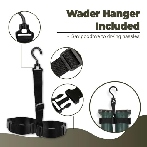 DaddyGoFish Chest Waders for Kids and Adults, Fishing and Hunting Waders with a Pocket and a Wader Hanger