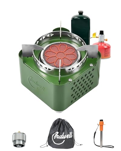 Indwell Camping Stove Windproof Infrared Single Burner Portable Propane Butane Stove with Piezo Ignition Perfect for Campi...