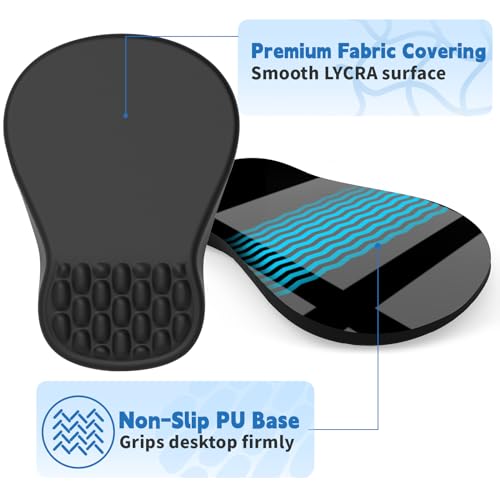 YIWEI Ergonomic Mouse Pad with Wrist Support - Gel Memory Foam Mouse Mat for Computer Keyboard & Laptop - Non-Slip Base, P...