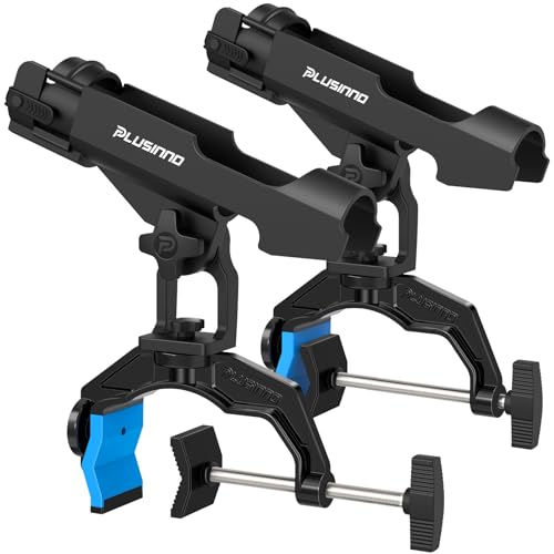 PLUSINNO 1/2/4 Pack Fishing Rod Holders for Boat, Fishing Rod Holder with Enlarge Clamp, Innovative Dual-V Shaped Design, ...
