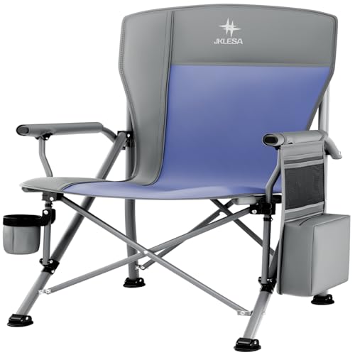JKLESA XL Premium Camping Chair - 400lb Capacity, Oversized 23.7" Wide Seat, Heavy Duty 600D Oxford Fabric, Padded Camping...