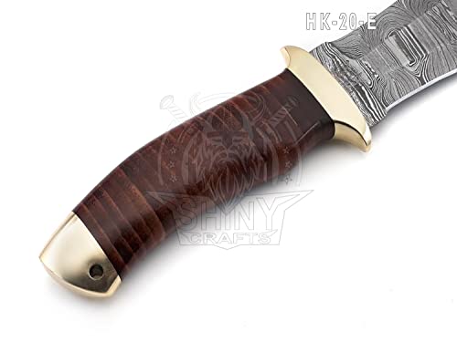 SHINY CRAFTS | 13" Large Handmade Forged Razorback Knife, Fixed Blade Knife, Full Tang Bowie Knife, Hunting Knife, Camping...
