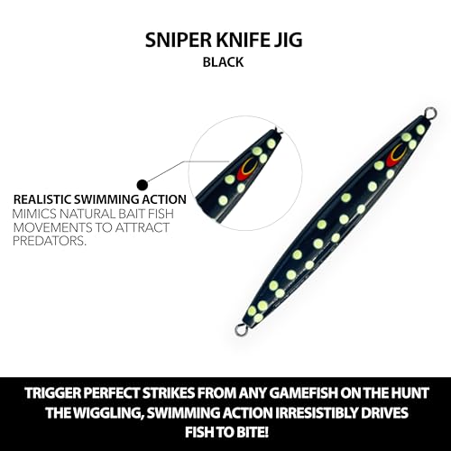 Sniper Knife Jigs HD Saltwater Lures 350g, 3 Pcs for Slow Pitch & Vertical Jigging, Ideal for Tuna, Amberjack & Deep Sea F...