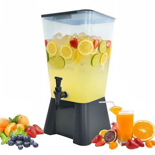 Beverage Dispenser 5 Gallon Drink Dispenser with Spigot, Juice Dispensers for Parties, Black Base