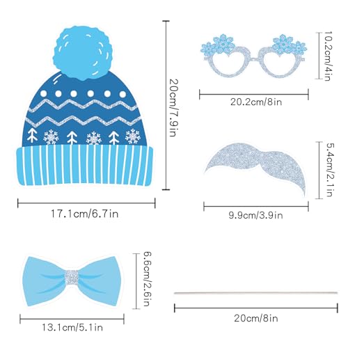 Winter Photo Booth Props 40 Pcs Snowflake Photo Booth Props Kit Large Photography Party Decor Holiday Winter Wonderland Pa...