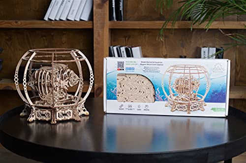 UGEARS Aquarium 3D Wooden Puzzles for Adults - Wooden Model Kits for Adults Mechanical Aquarium Puzzles for Adult Unique W...