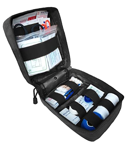 First Aid Kit EMT Medical IFAK Pouch, Molle Tactical Med Emergency Trauma Bag for Camping Home Car Hiking Hunting (Black)