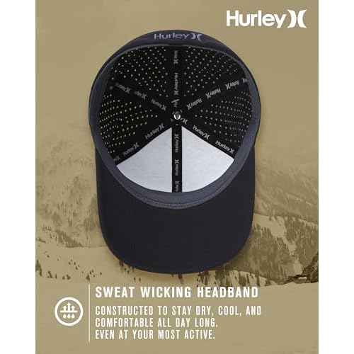 Hurley Men's Baseball Cap - Sweat-Wicking Fitted Baseball Hats for Men (S-XL)