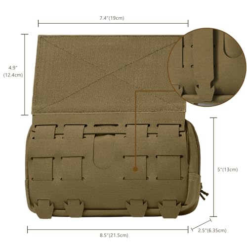 VisionTac Tactical Admin Pouch Laser Cut MOLLE EDC Tool Organizer with Carabiner and Keychain Modular Dangler Utility Sack