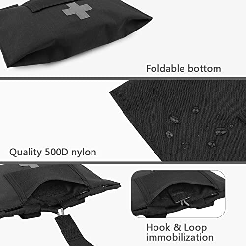 KRYDEX Molle Dump Pouch Roll-Up and KRYDEX Tactical Blow Out Kit Bag Medical Pouch Black