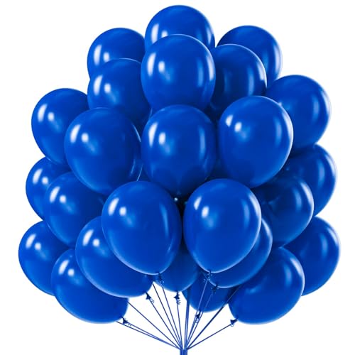 PartyWoo Royal Blue Balloons 52pcs 12 Inch Dark Blue Latex Helium Balloons for Birthday Gender Reveal Wedding Anniversary ...