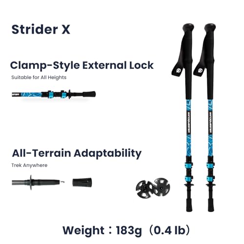 WindQuester Strider X Carbon Fiber Trekking Poles – Adjustable Lightweight Hiking Poles with Quick Lock, Compact for Backp...