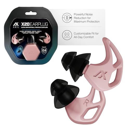 AXIL X20 Noise Reduction Ear Plugs - Pink - Customizable Fit Hearing Protection for Sleeping, Festivals, Live Events and S...